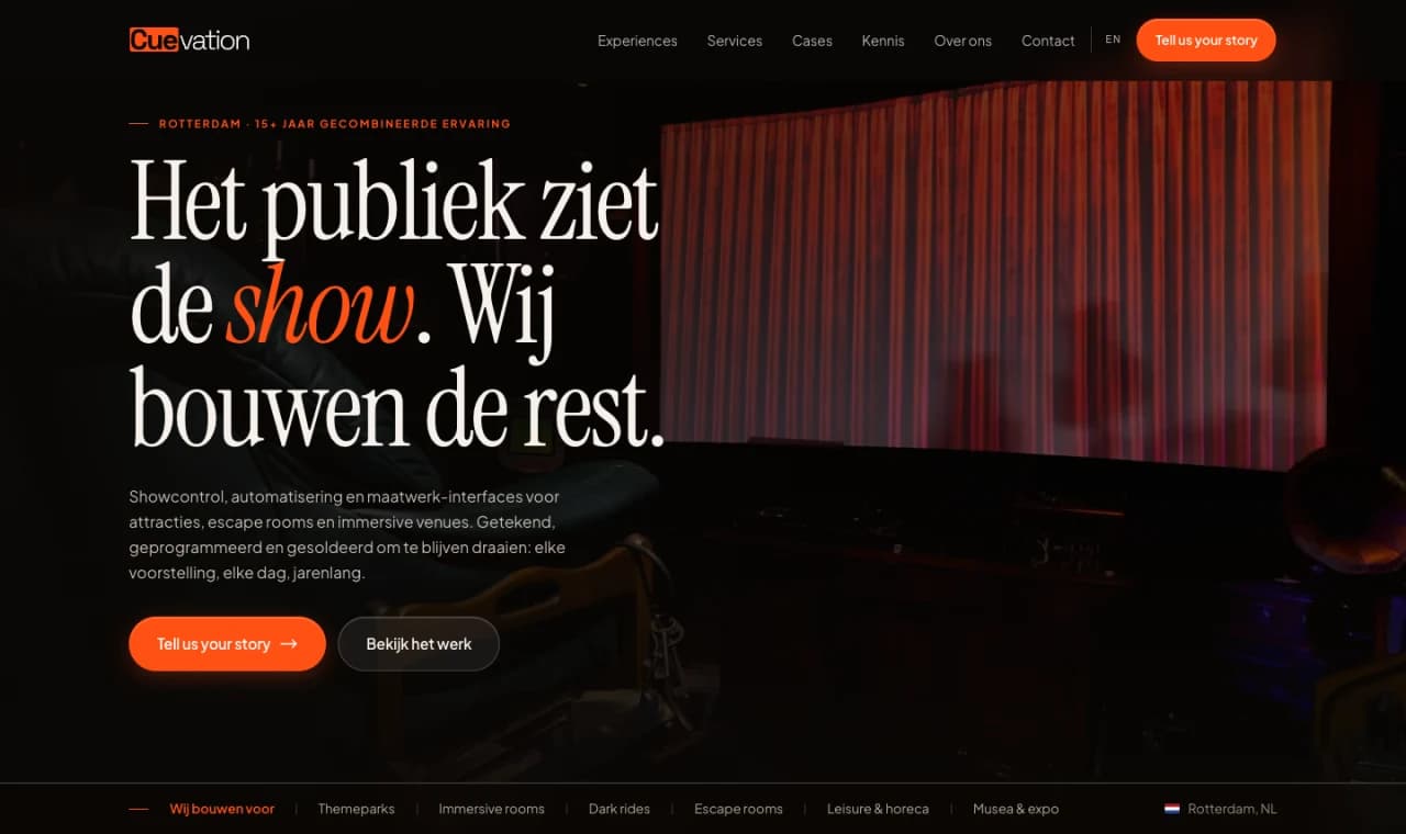 Screenshot of the Cuevation website